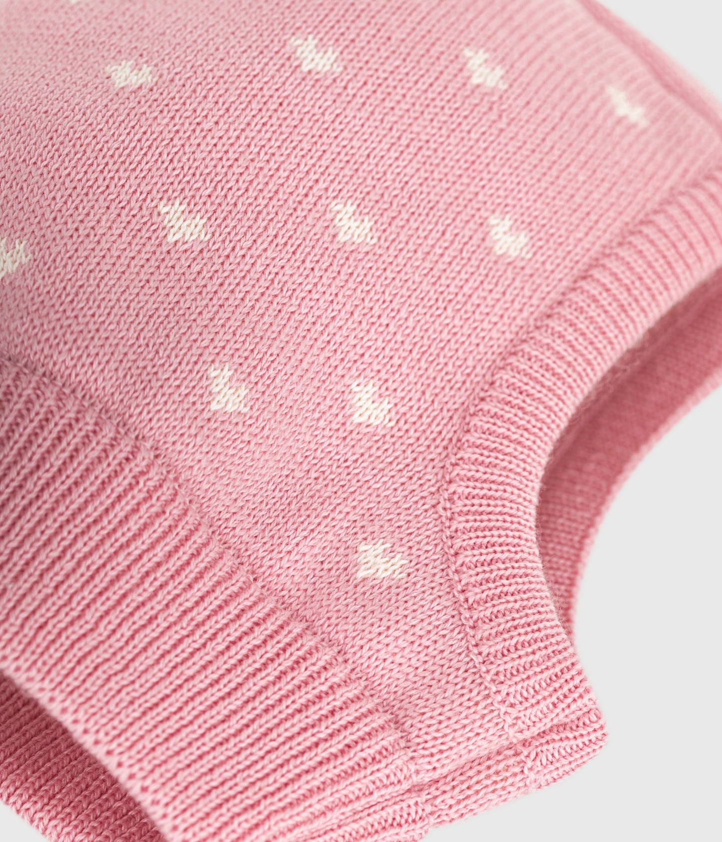 Elefanthue til baby - lyserød med hjerter