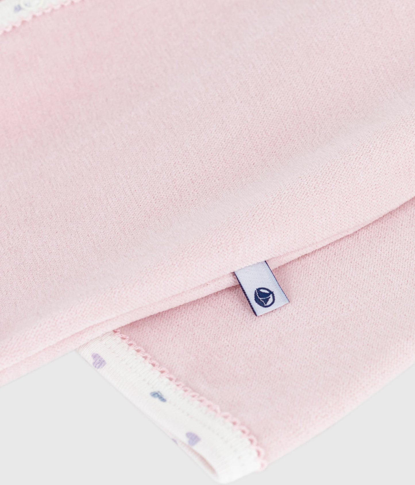 Pyjamas til baby i lyserød velour med krave