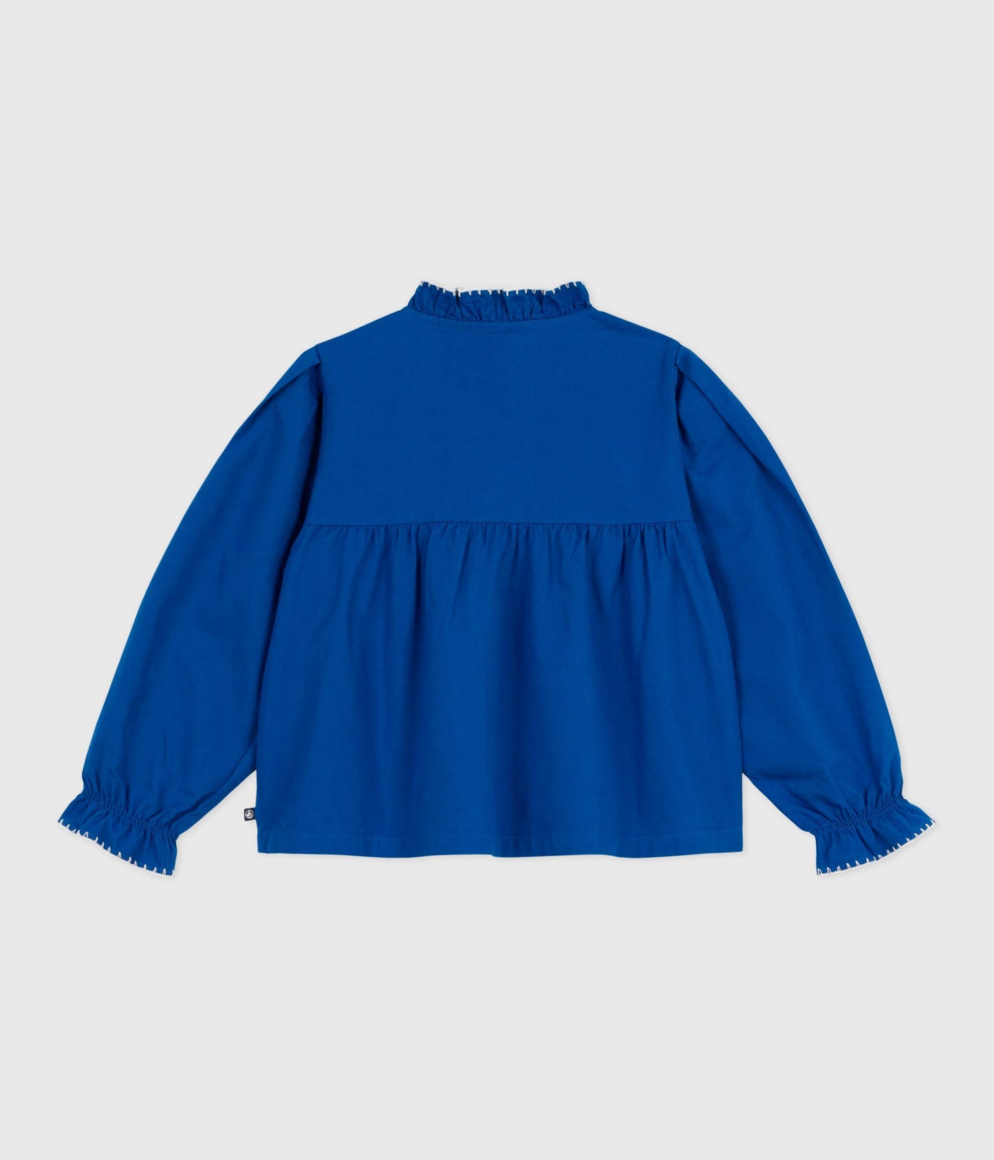 Bluse i blå twill til piger