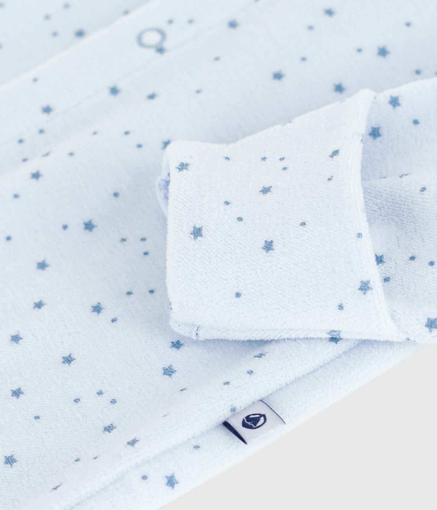 Pyjamas i blå velour til baby med stjerner