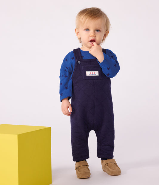 Vatterede overalls til baby - mørkeblå