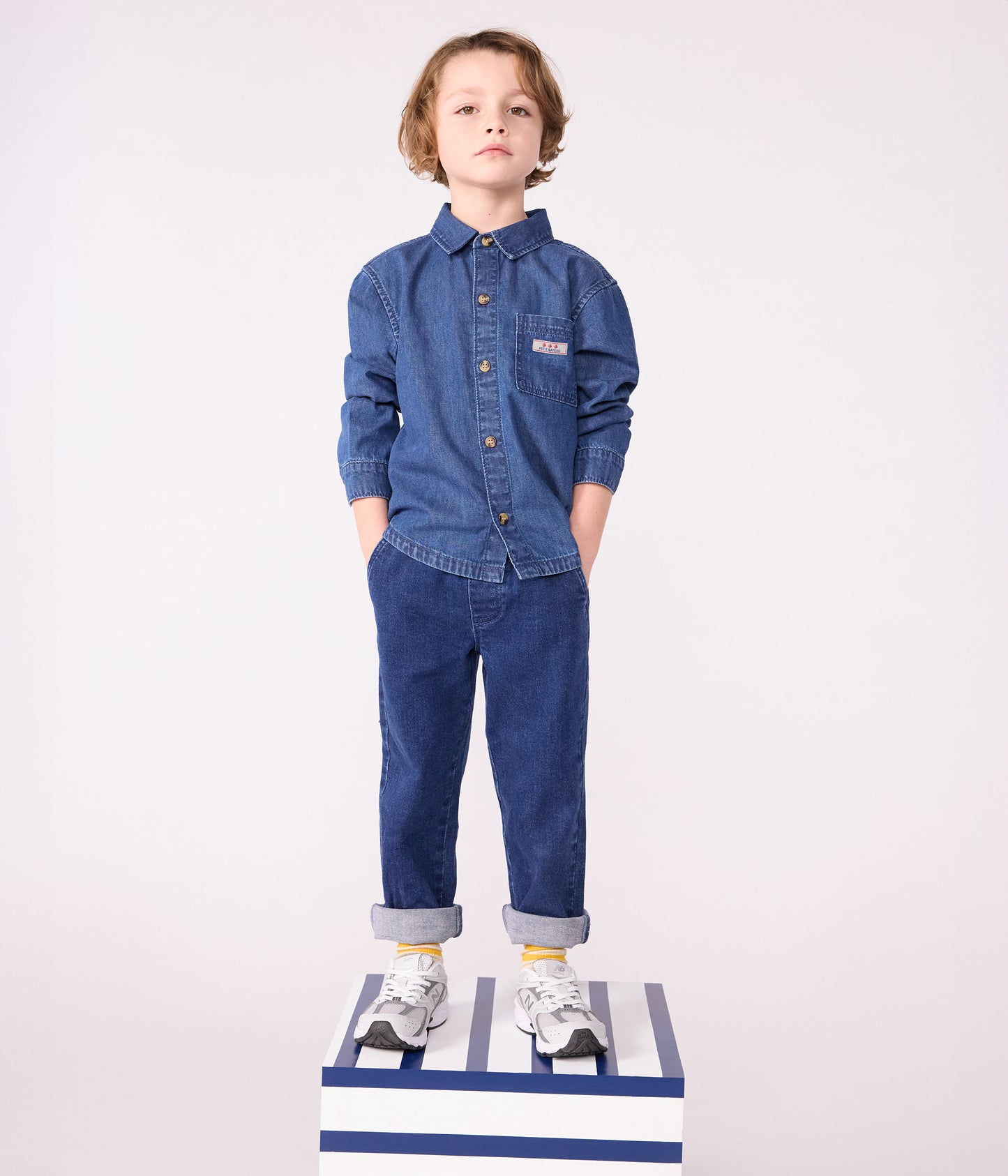 Denimskjorte til børn med logo