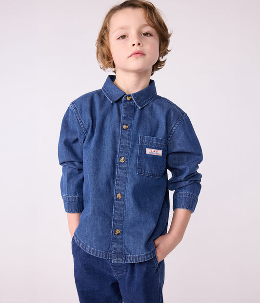 Denimskjorte til børn med logo