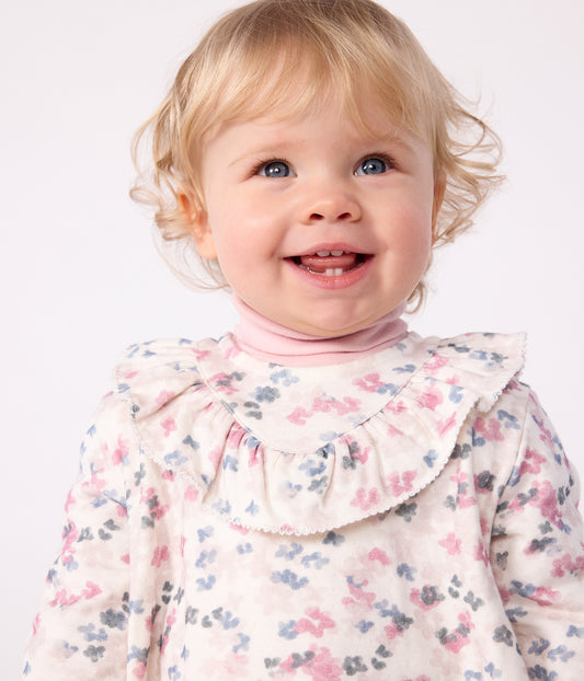 Kjole med blomster print til baby
