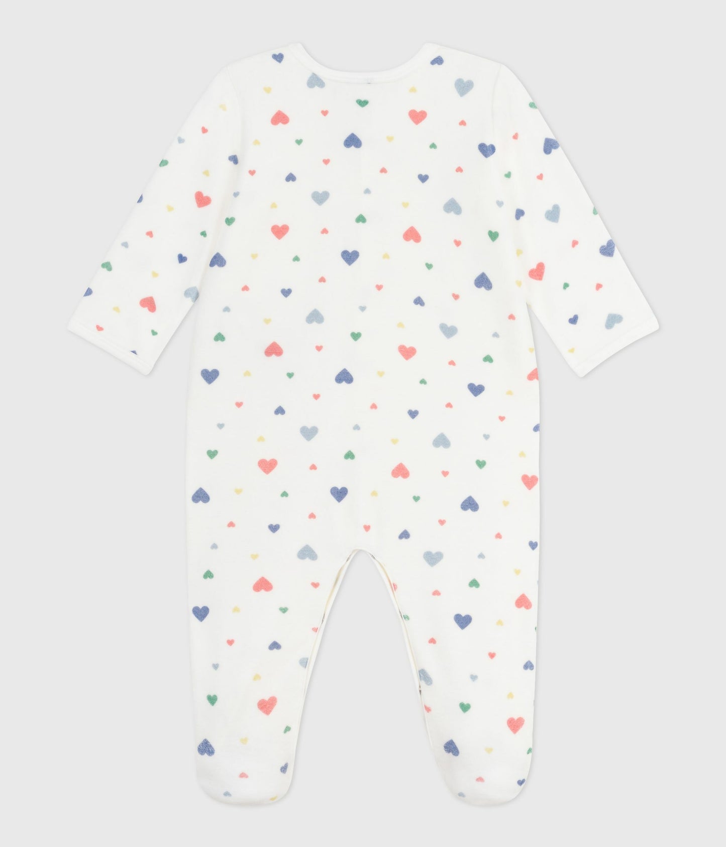 Pyjamas i velour til baby med multifarvede hjerter