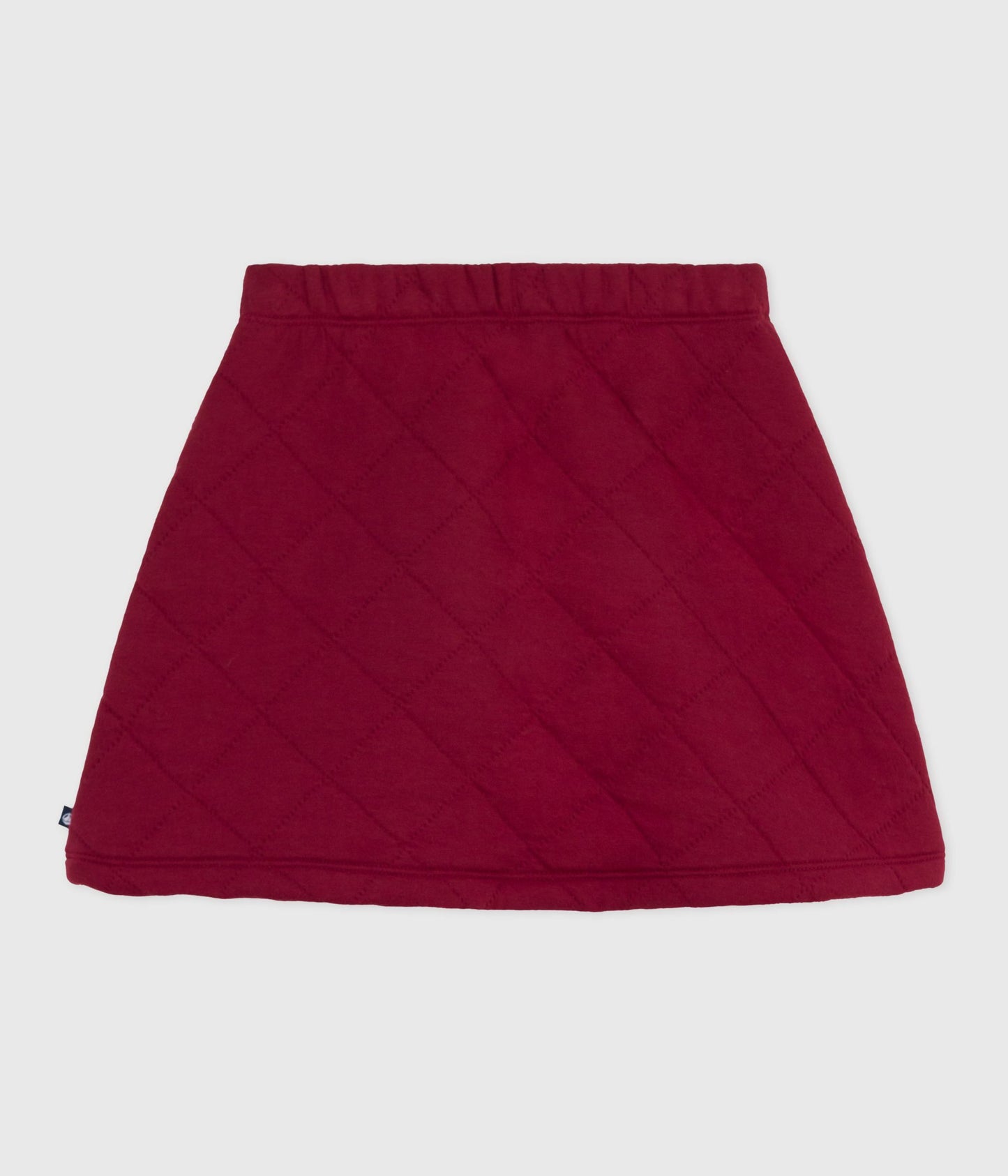 Quiltet nederdel i mørkerød til piger