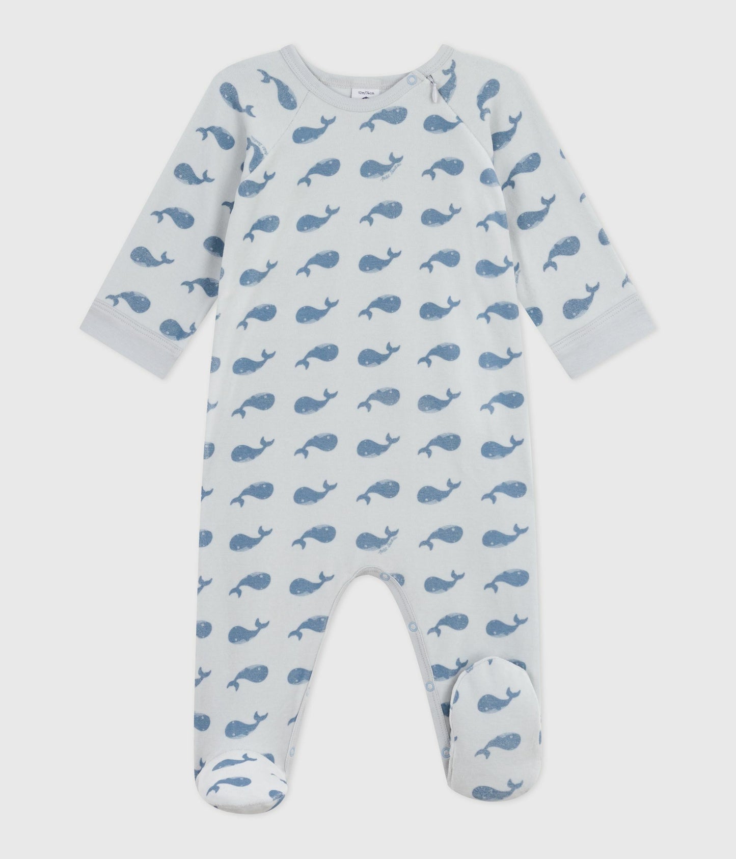 Pyjamas i velour med hvalprint