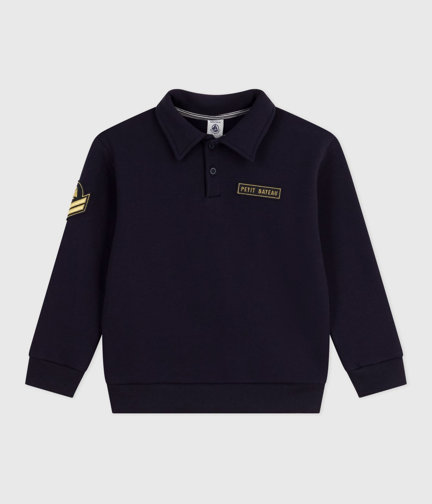 Polo-style sweatshirt i mørkeblå