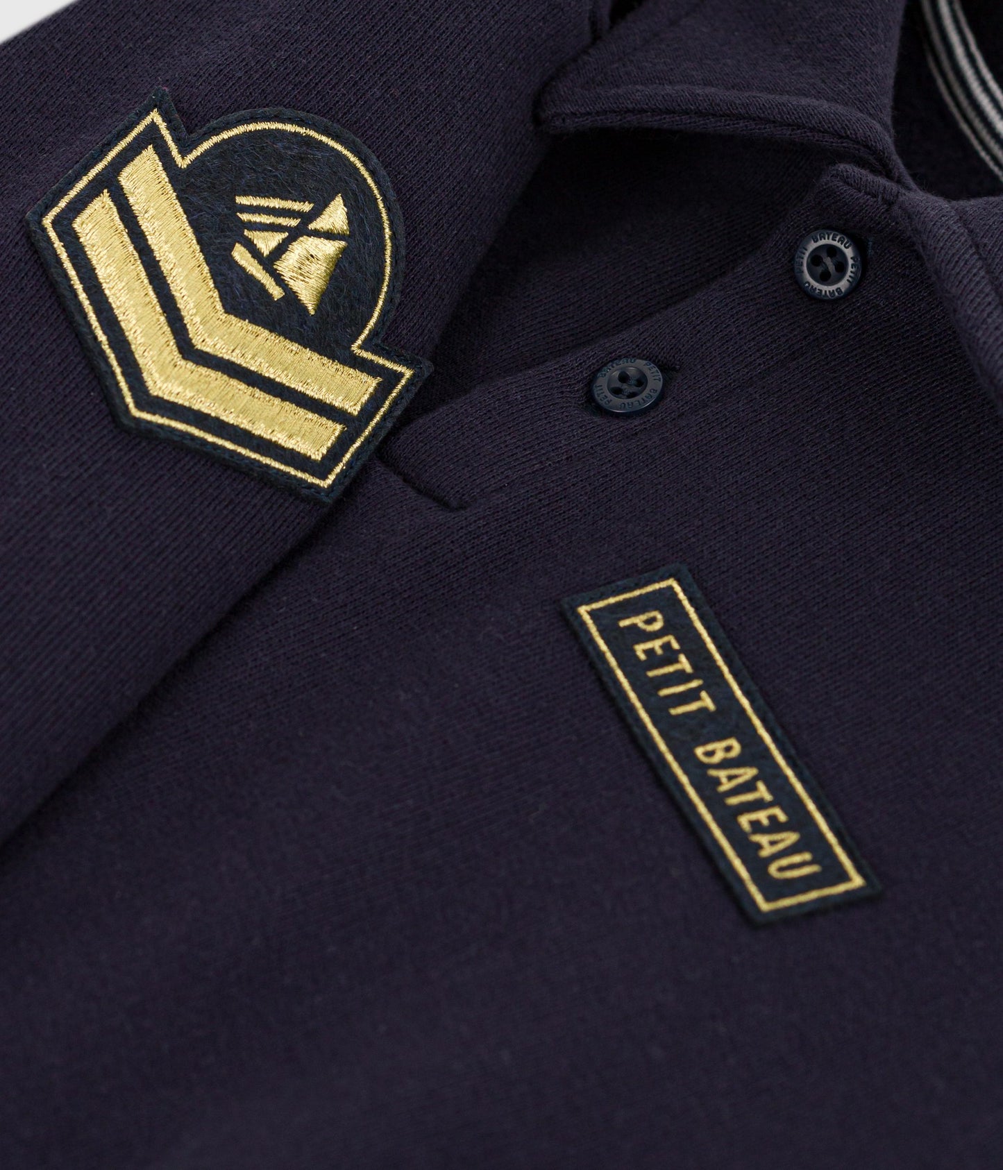 Polo-style sweatshirt i mørkeblå