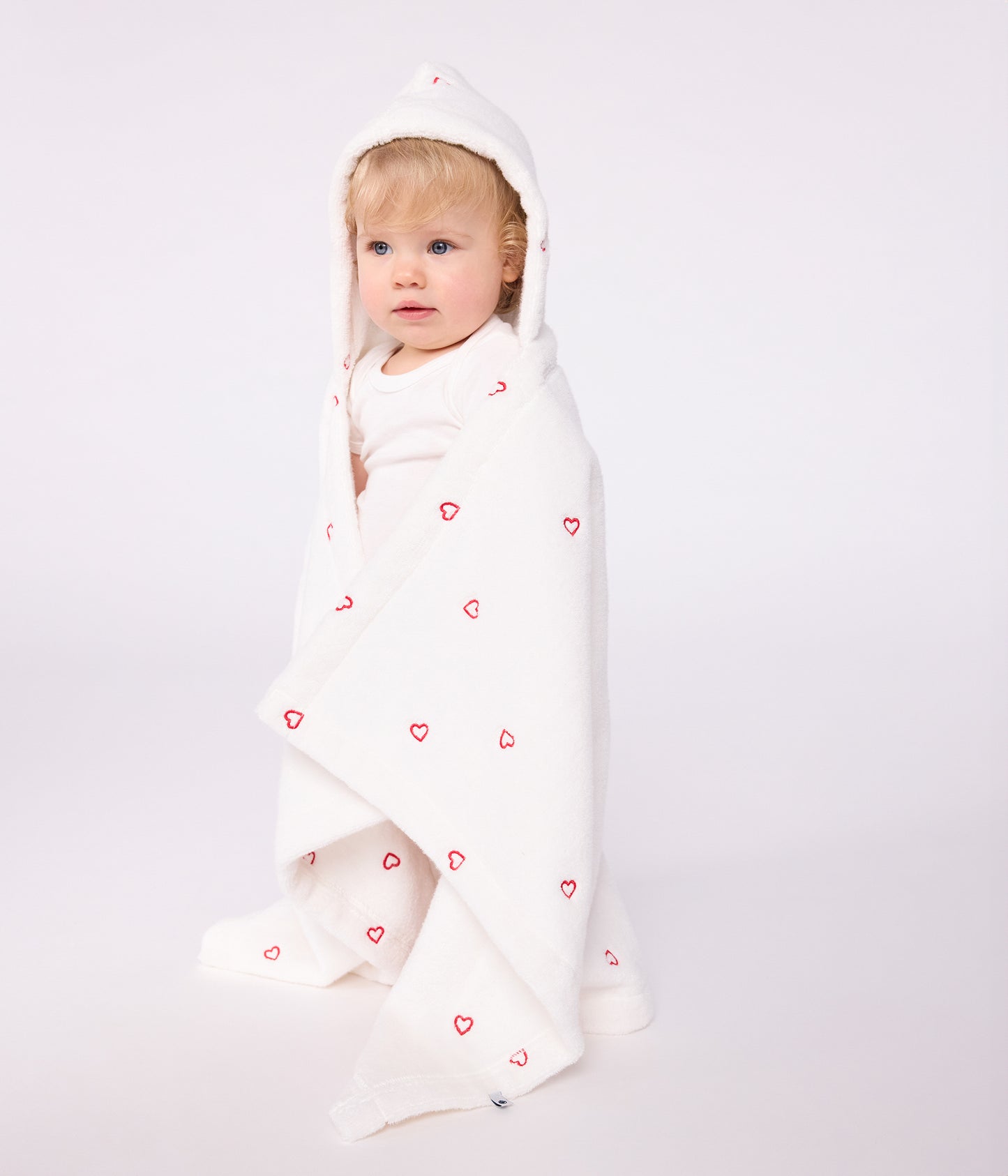 Håndklæde med hjertetryk til baby