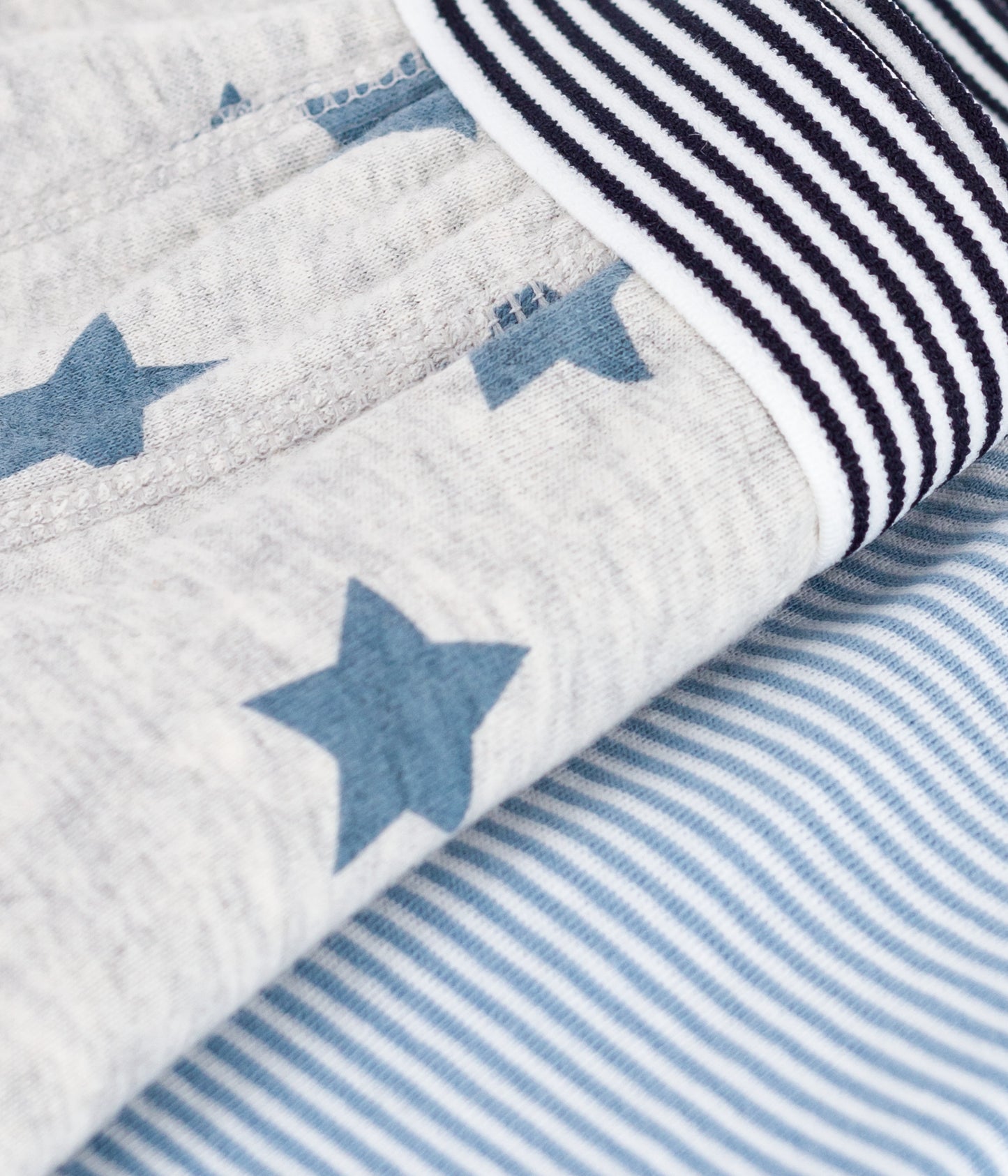 2-pak boxershorts i bomuld lyseblå striber/stjerner