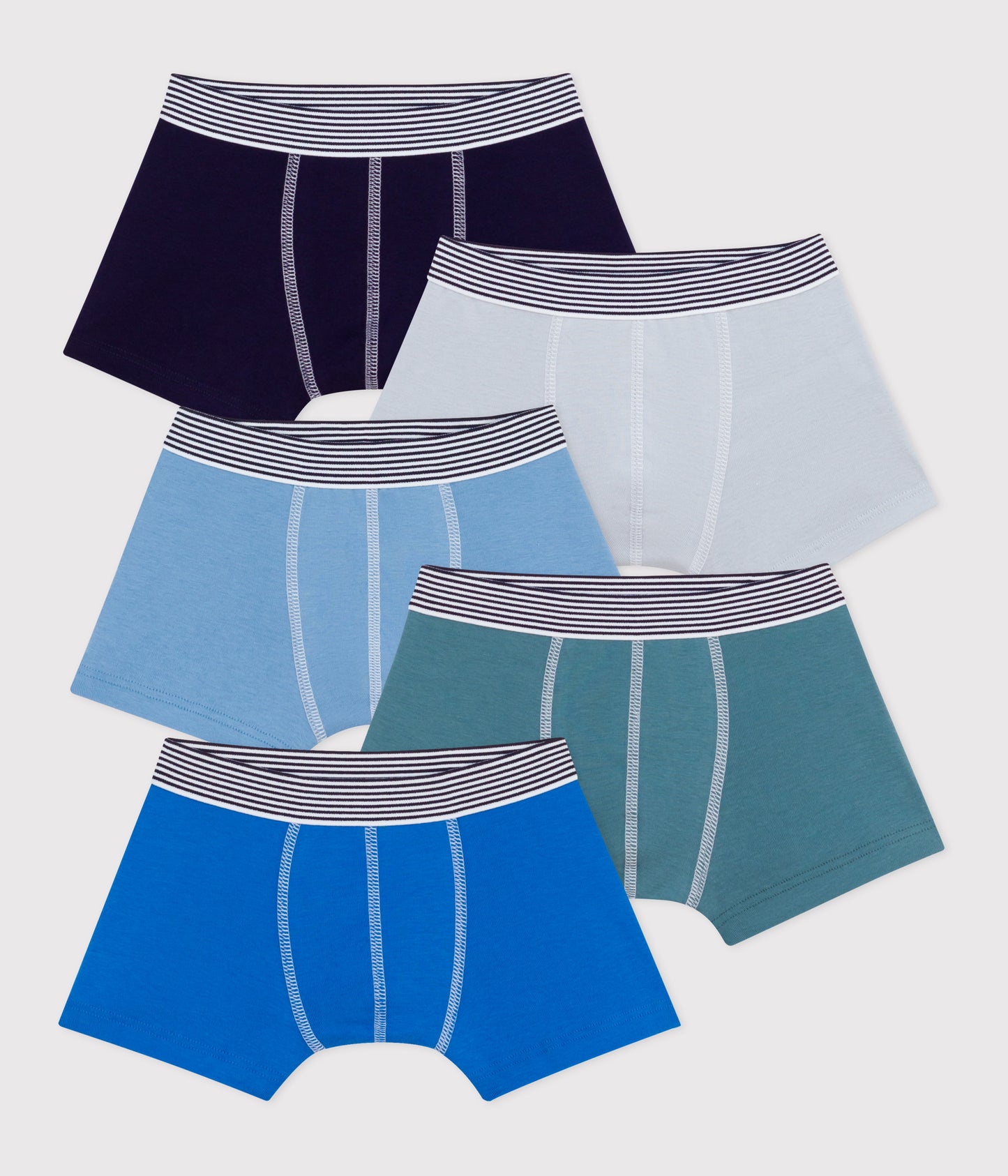 5-pak boxershorts i ensfarvet bomuld