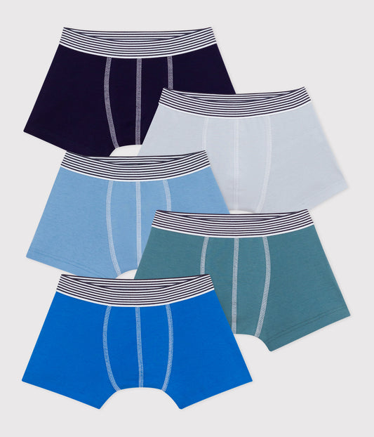 5-pak boxershorts i ensfarvet bomuld