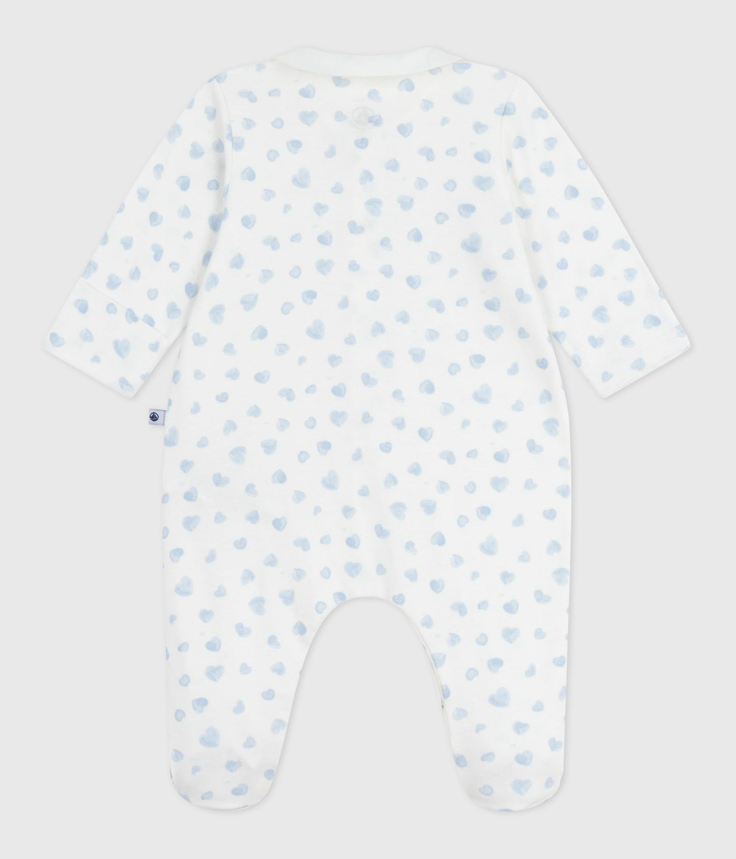 Pyjamas i bomuld til baby med lyseblå hjerter