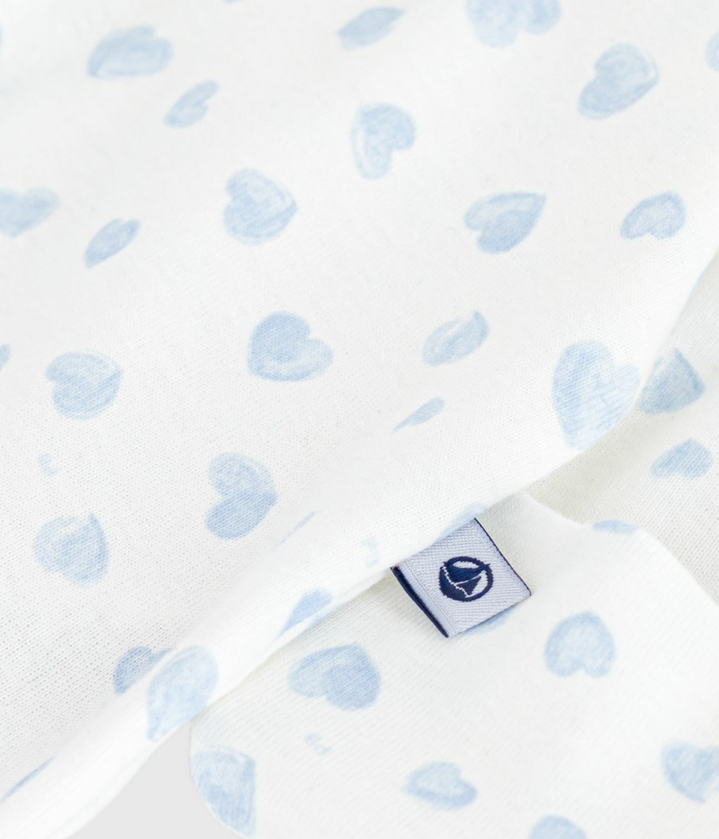 Pyjamas i bomuld til baby med lyseblå hjerter