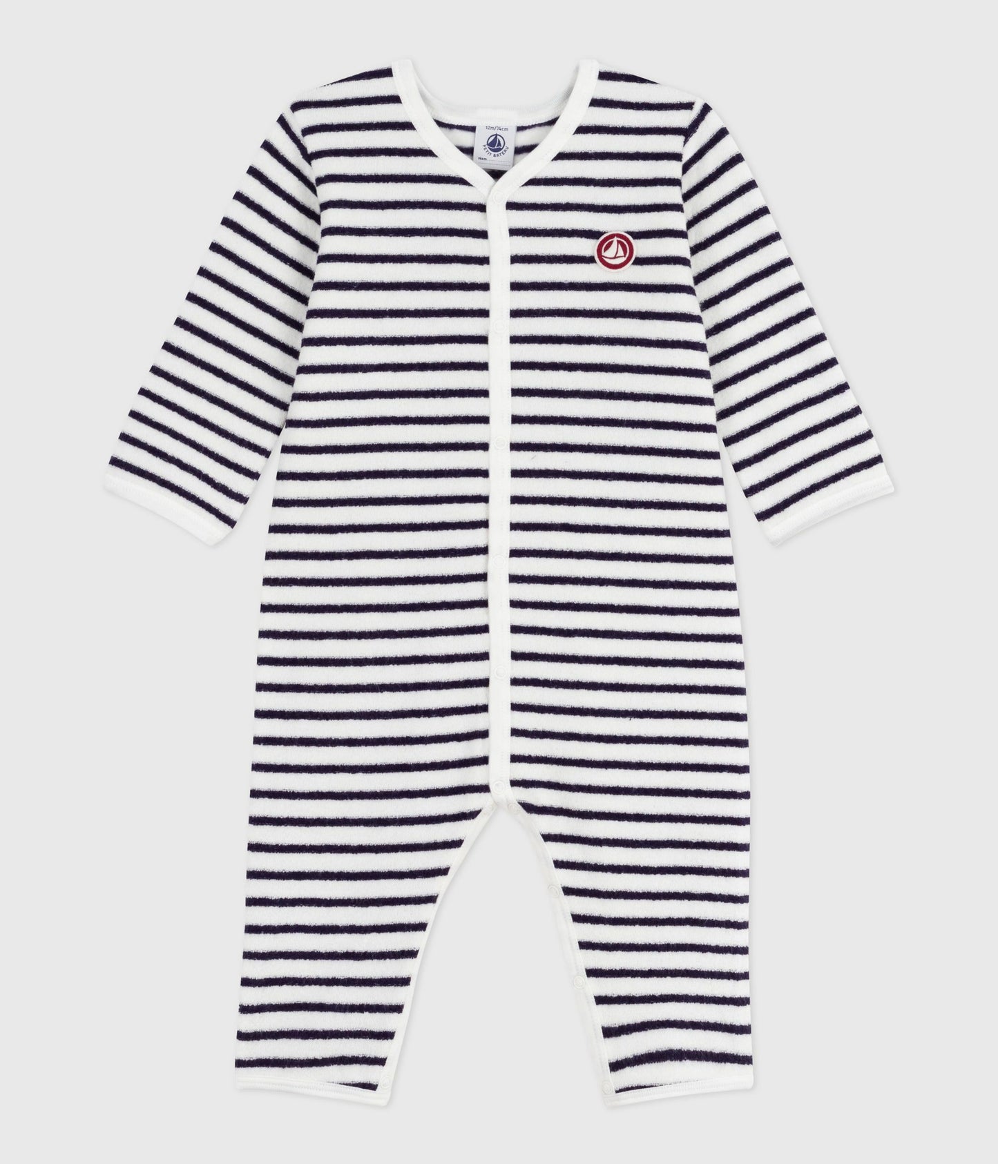 Stribet pyjamas til baby uden fødder