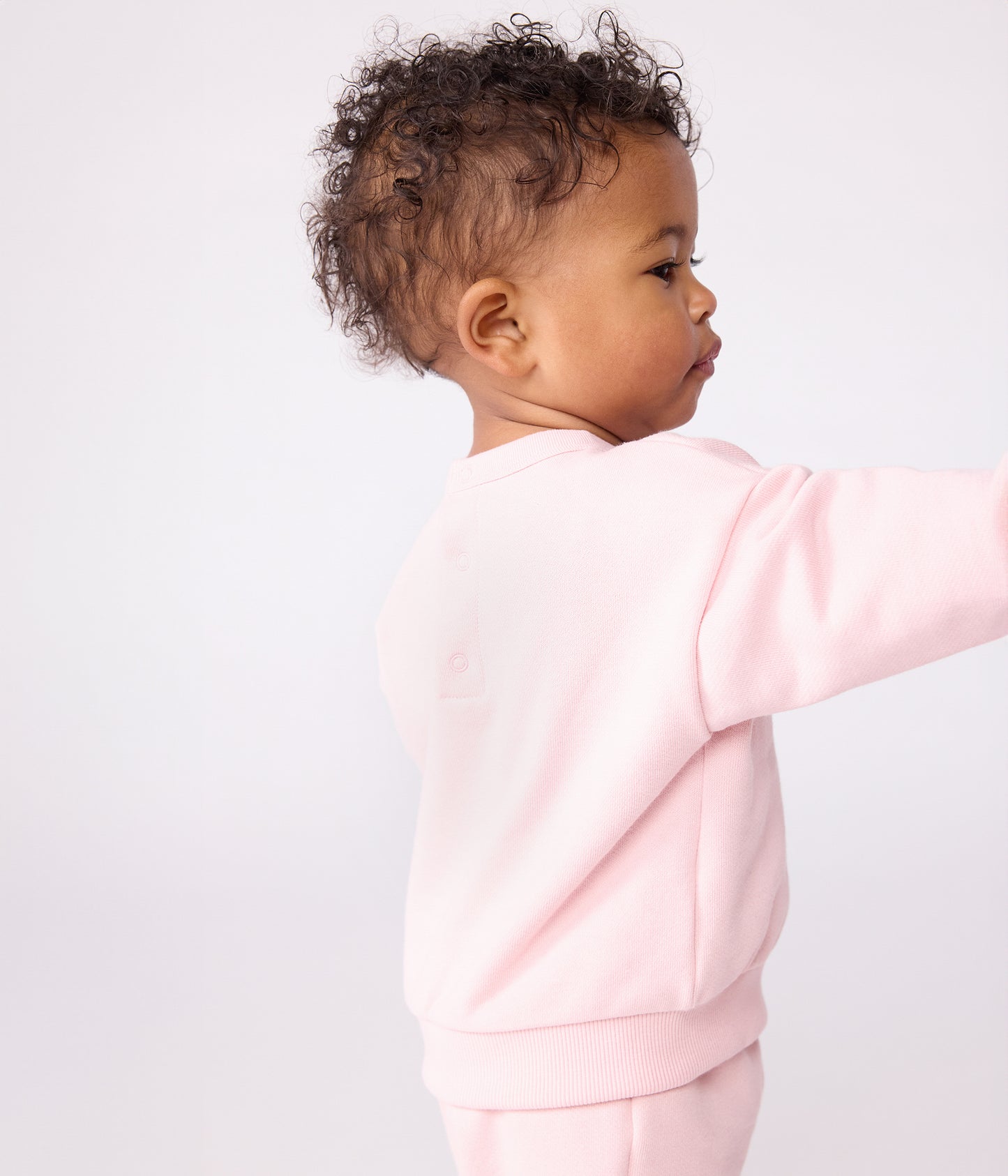 Sweatshirt i lyserød bomuld til baby