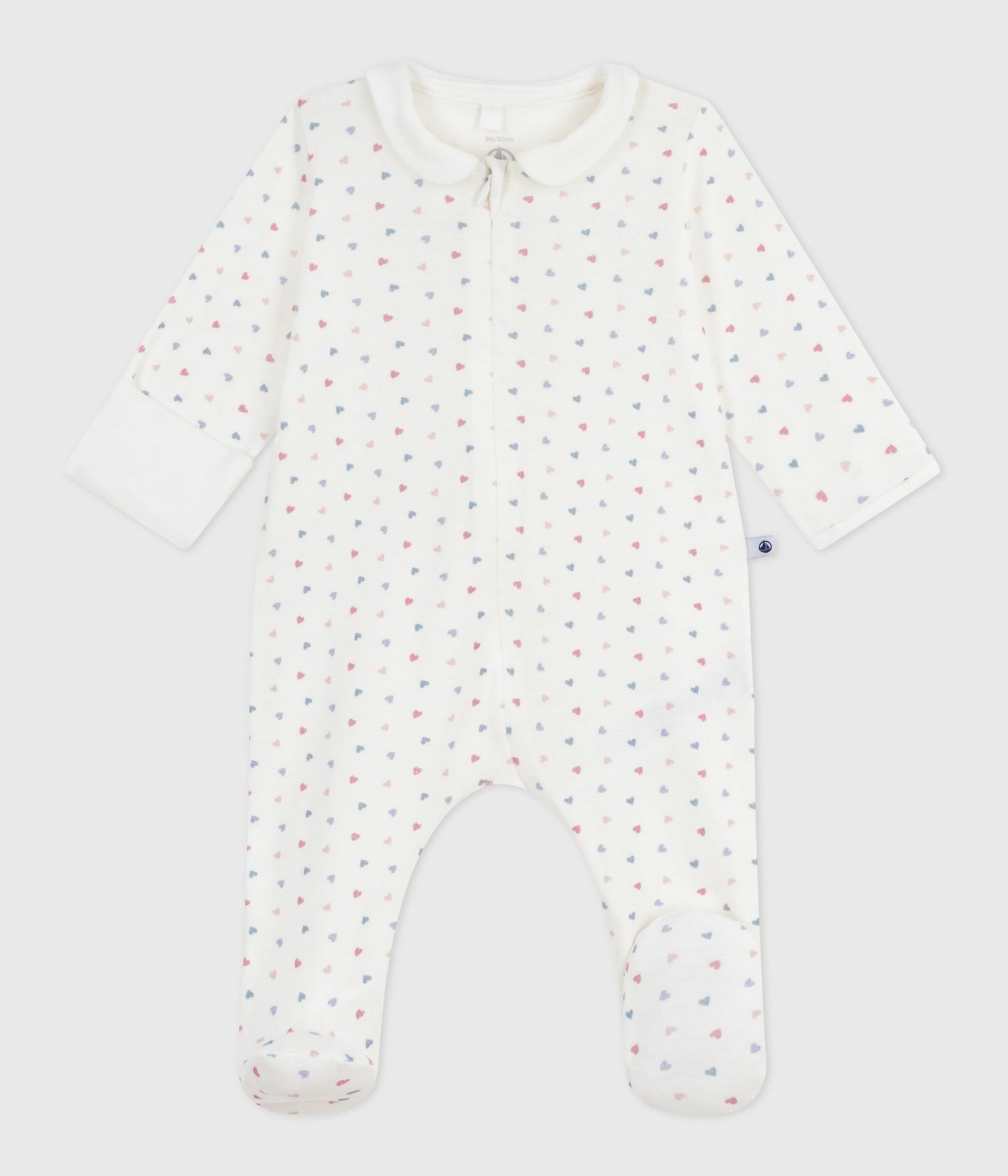 Pyjamas i bomuld til baby med små multifarvede hjerter