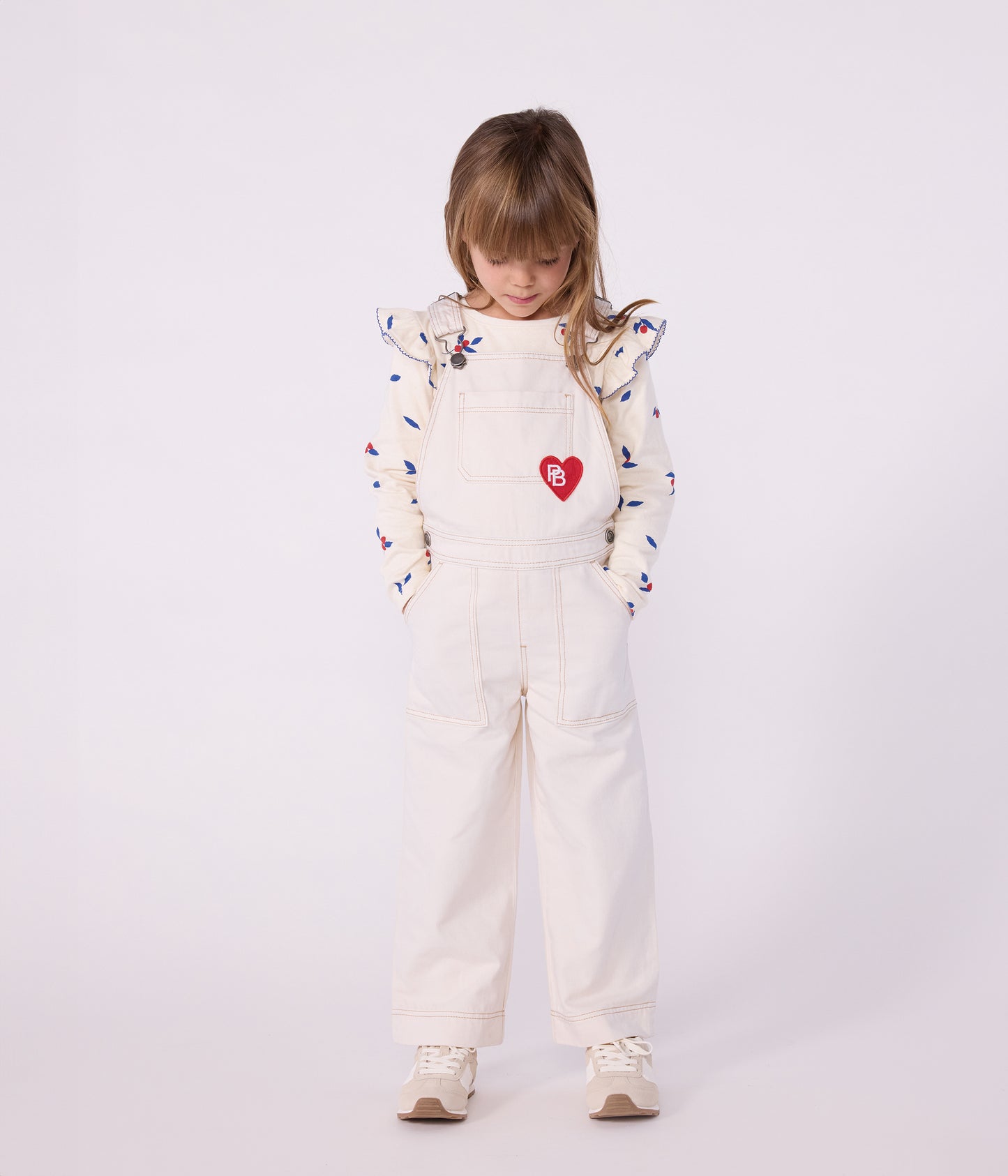 Overalls i hvid denim til piger