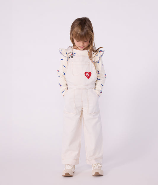Overalls i hvid denim til piger