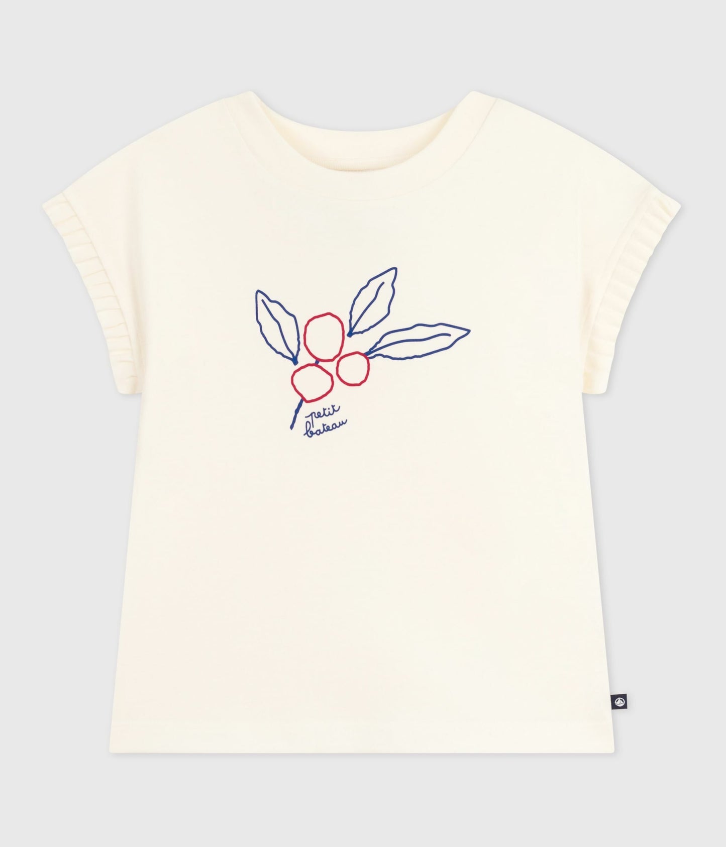 T-shirt i hvid bomuld til piger med tryk