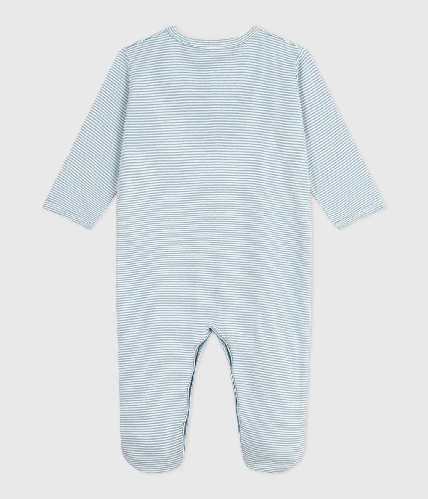 Pyjamas i bomuld til baby med lyseblå striber