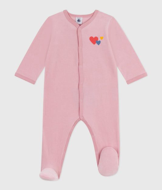Pyjamas i velour i støvet lyserød