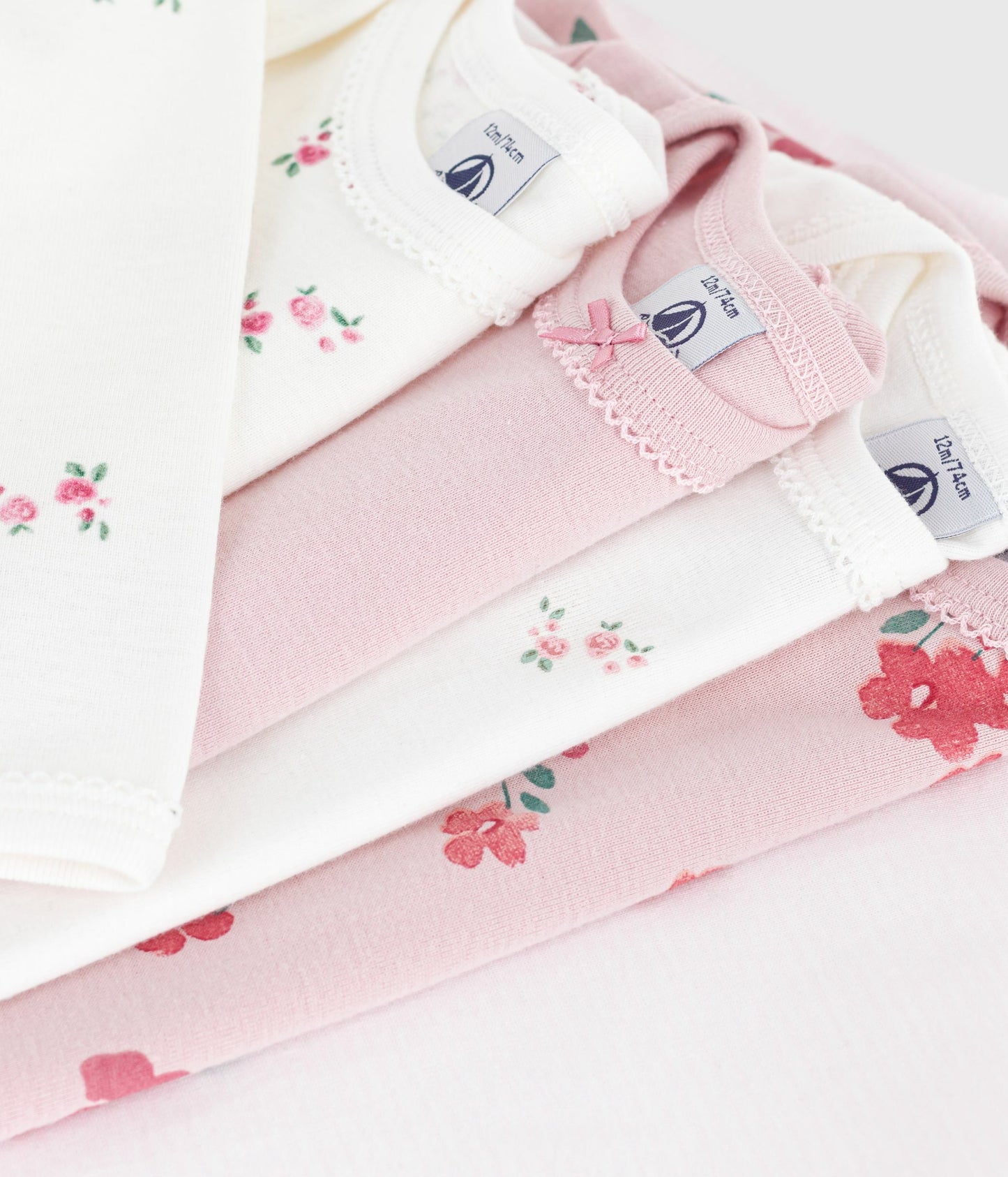 5-pak langærmede body - blomsterprint