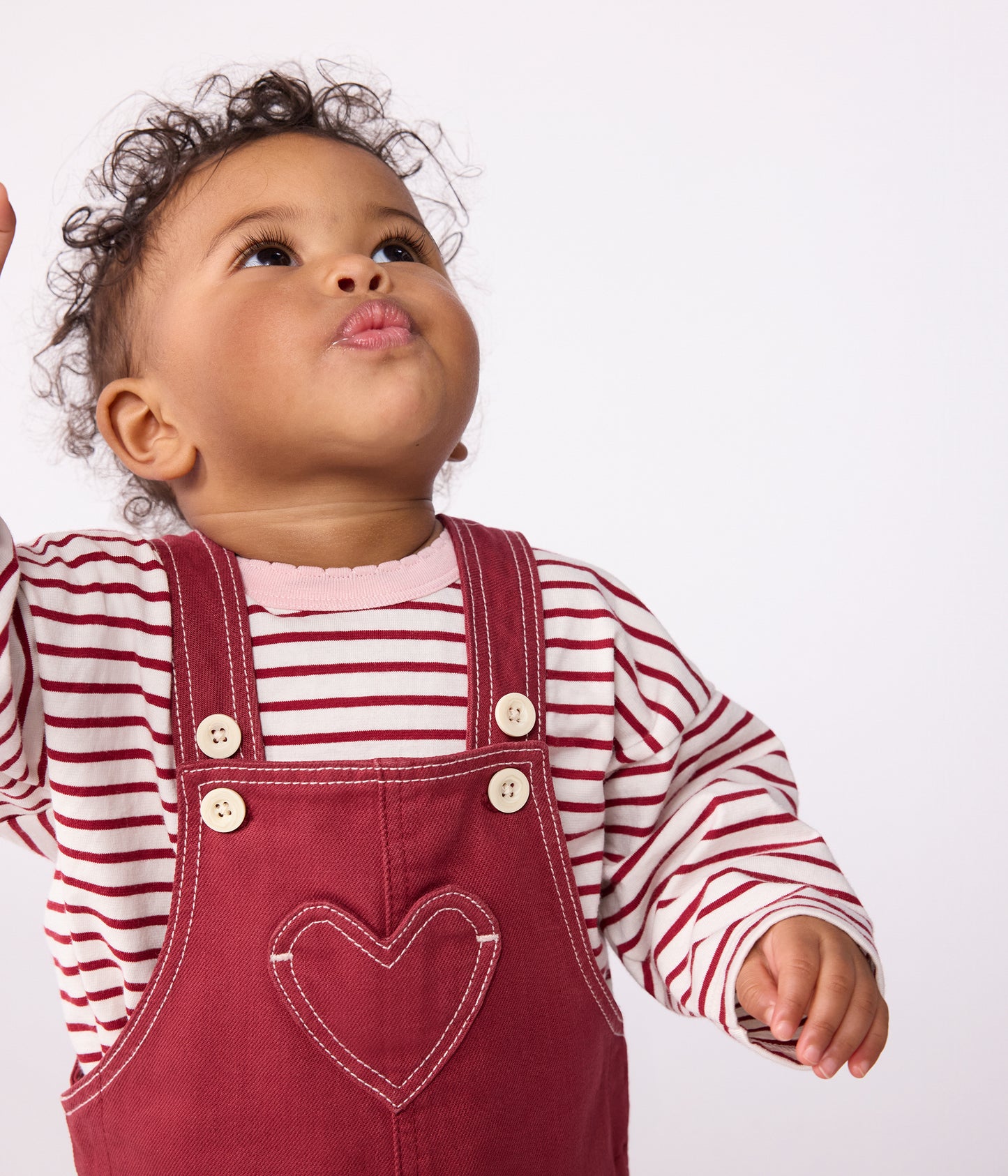 Overalls i rød denim til baby