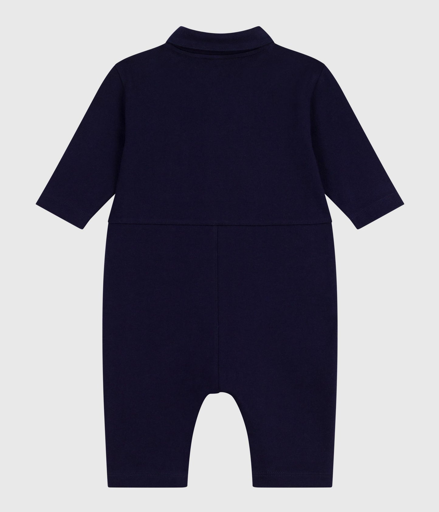 Overalls-inspireret buksedragt i mørkeblå til baby