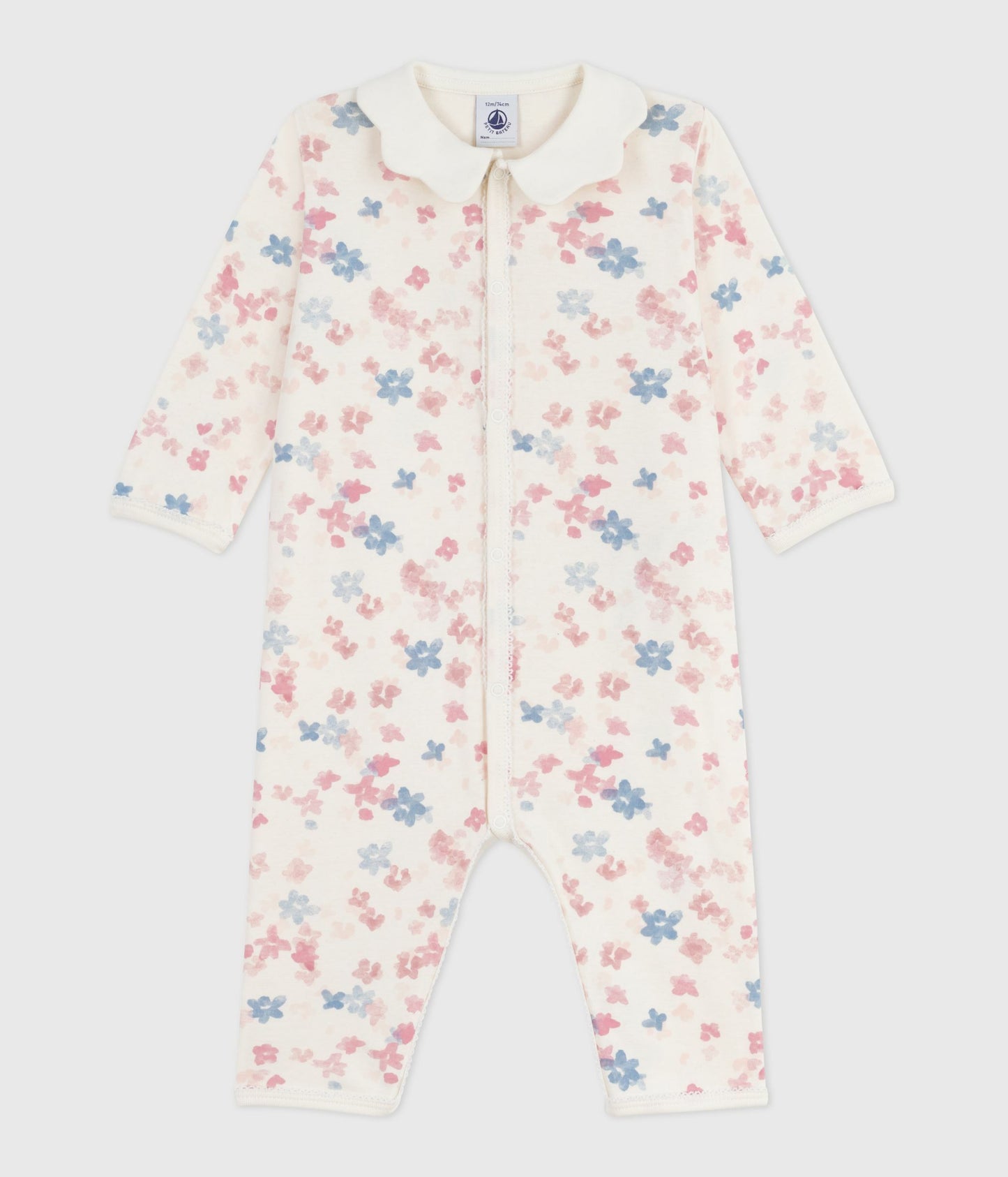 Pyjamas uden fødder til baby med blomster