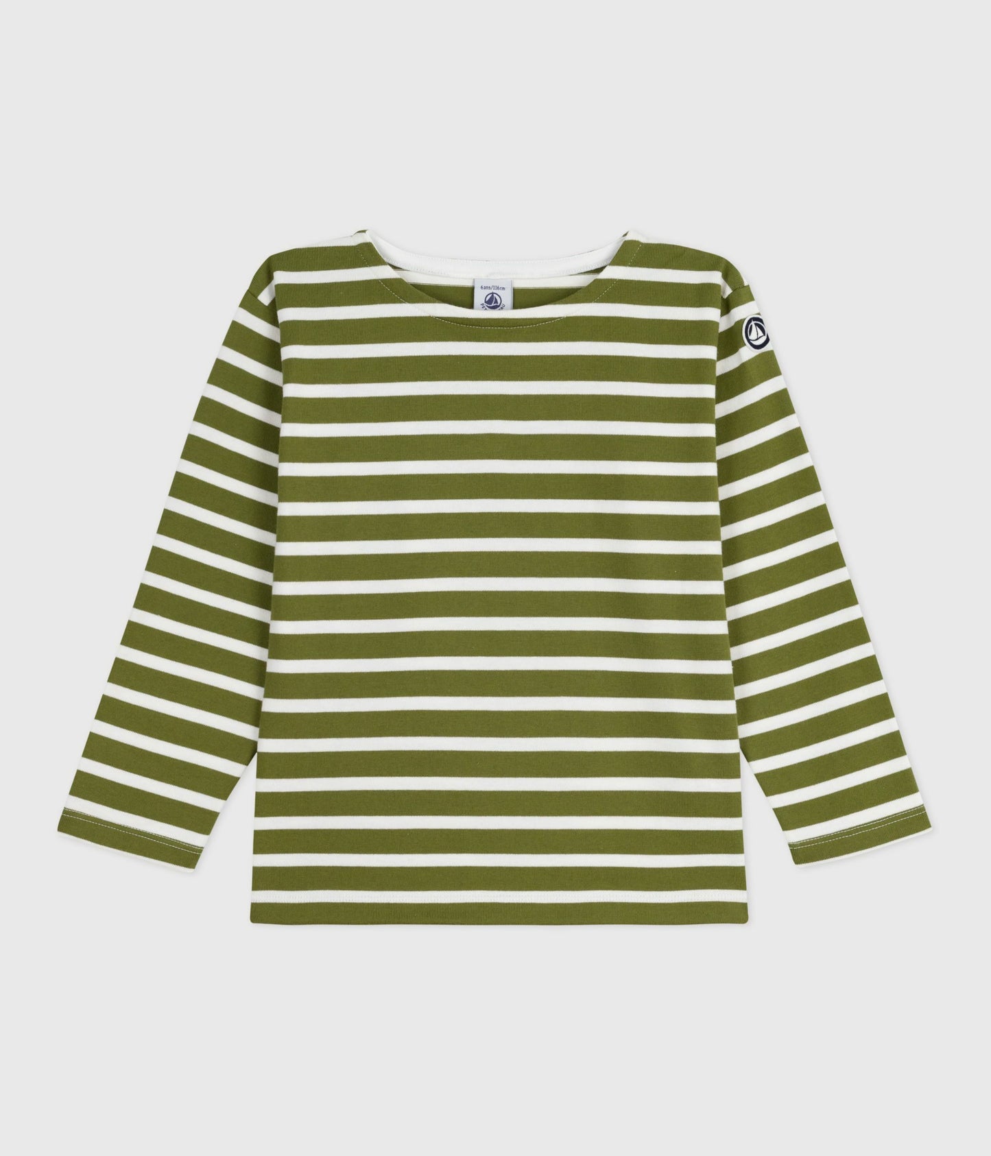 Stribet trøje med mørkegrønne striber