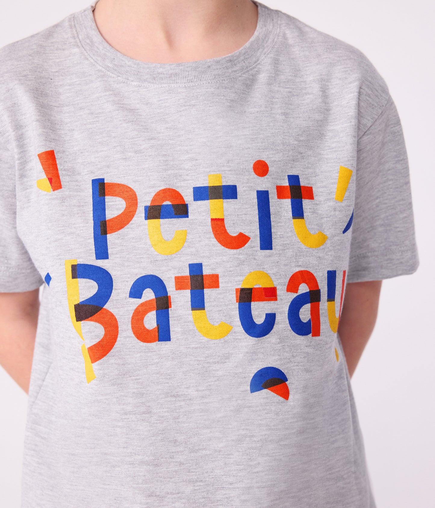 T-shirt i bomuld til børn med multifarvet logo tryk