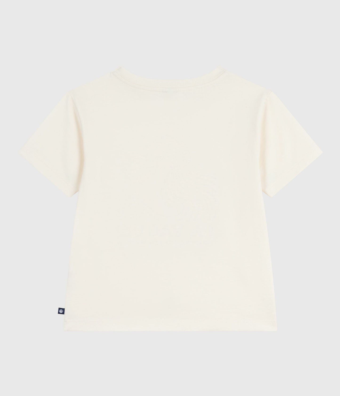 T-shirt i hvid bomuld med blå bølge