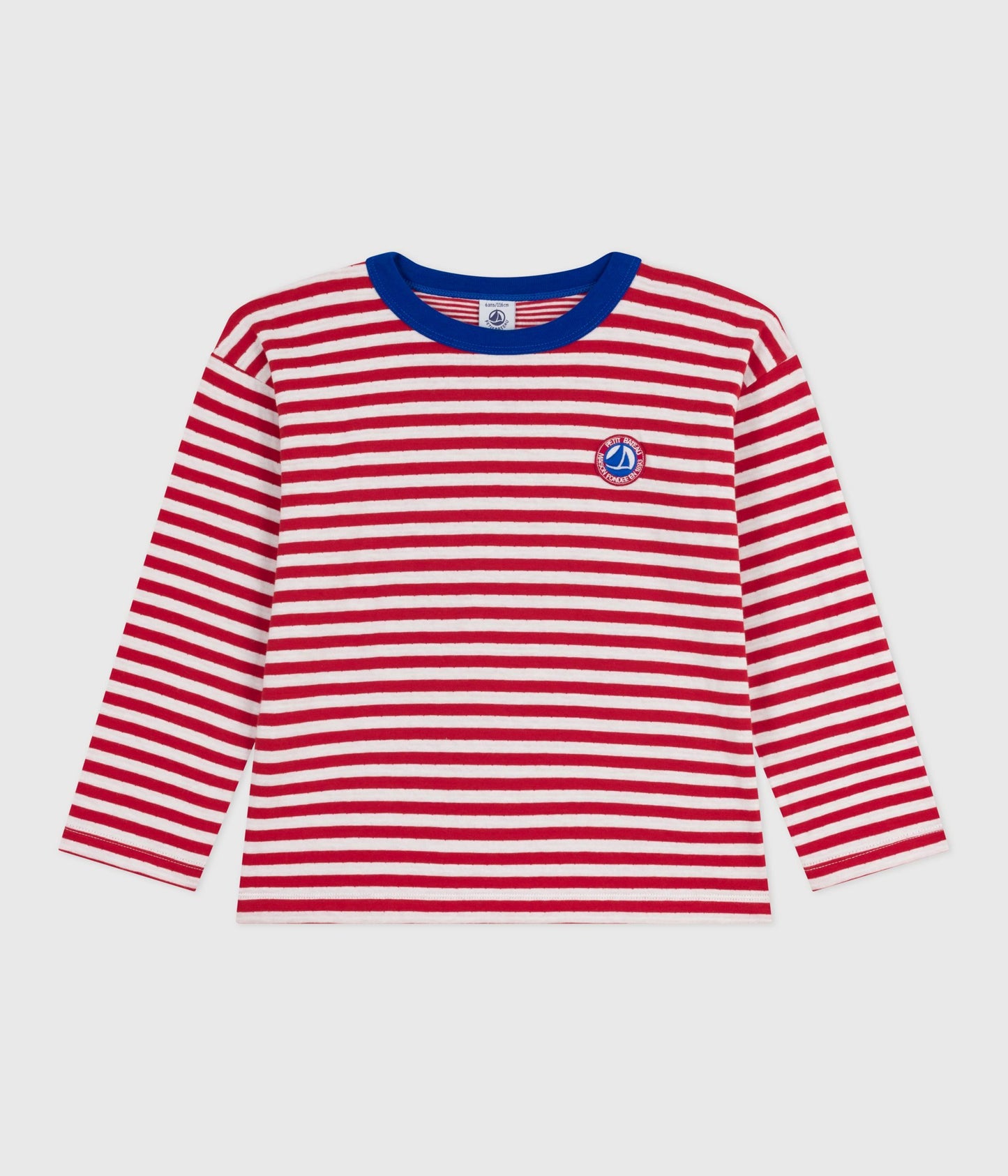 Langærmet t-shirt med røde striber til børn