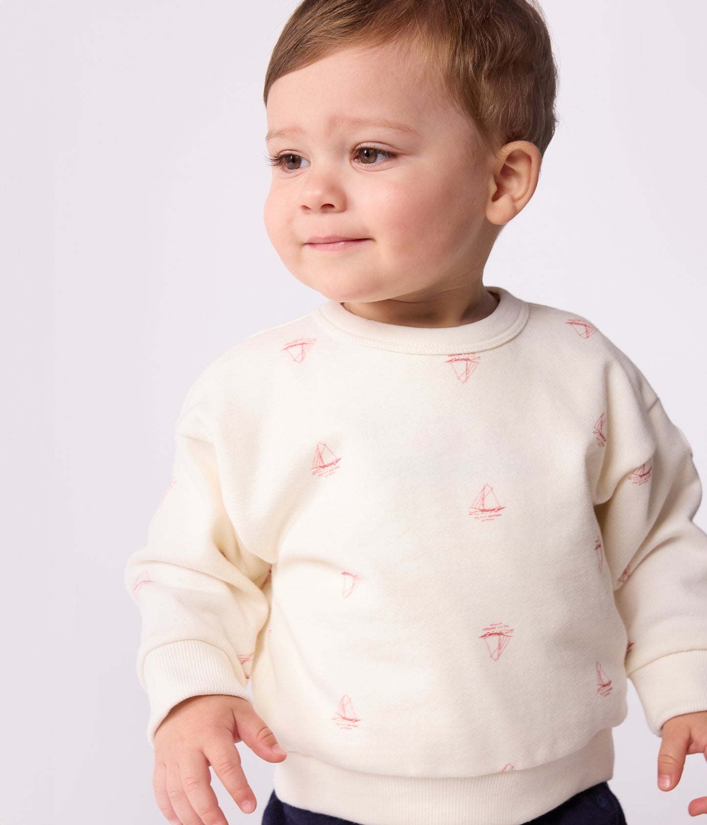 Sweatshirt i bomuld til baby med små både