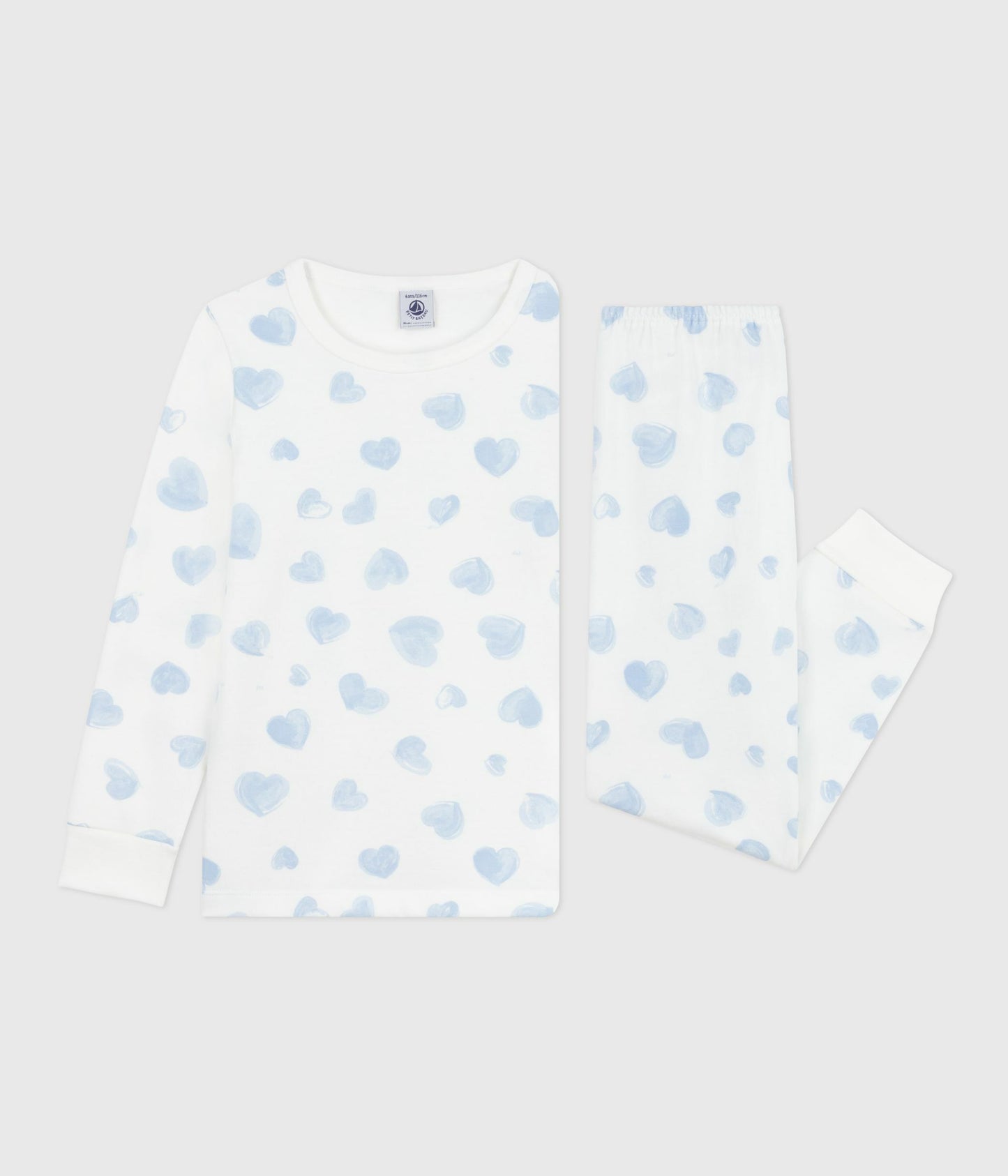 Pyjamas til børn med lyseblå hjerter