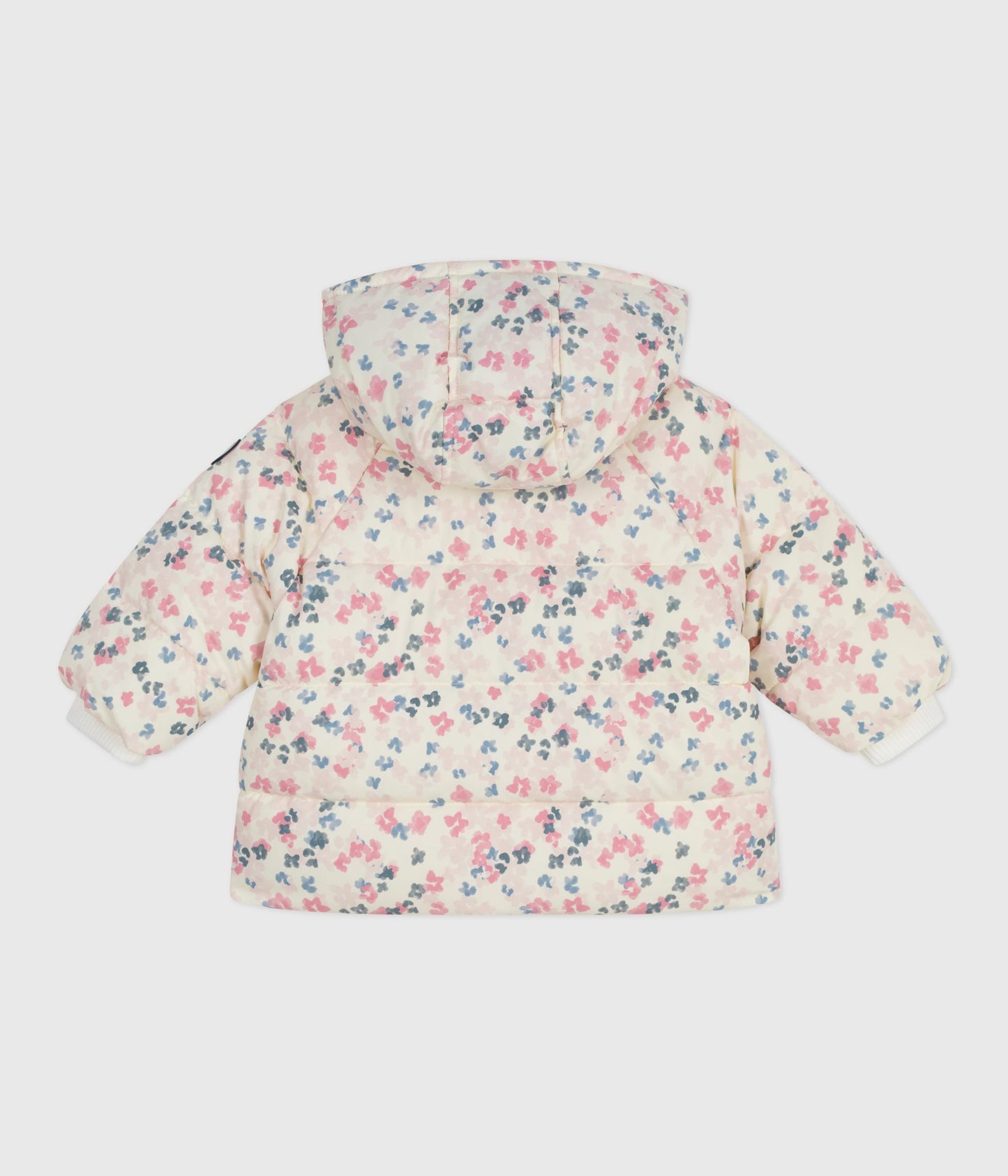 Dunjakke til baby med blomstertryk
