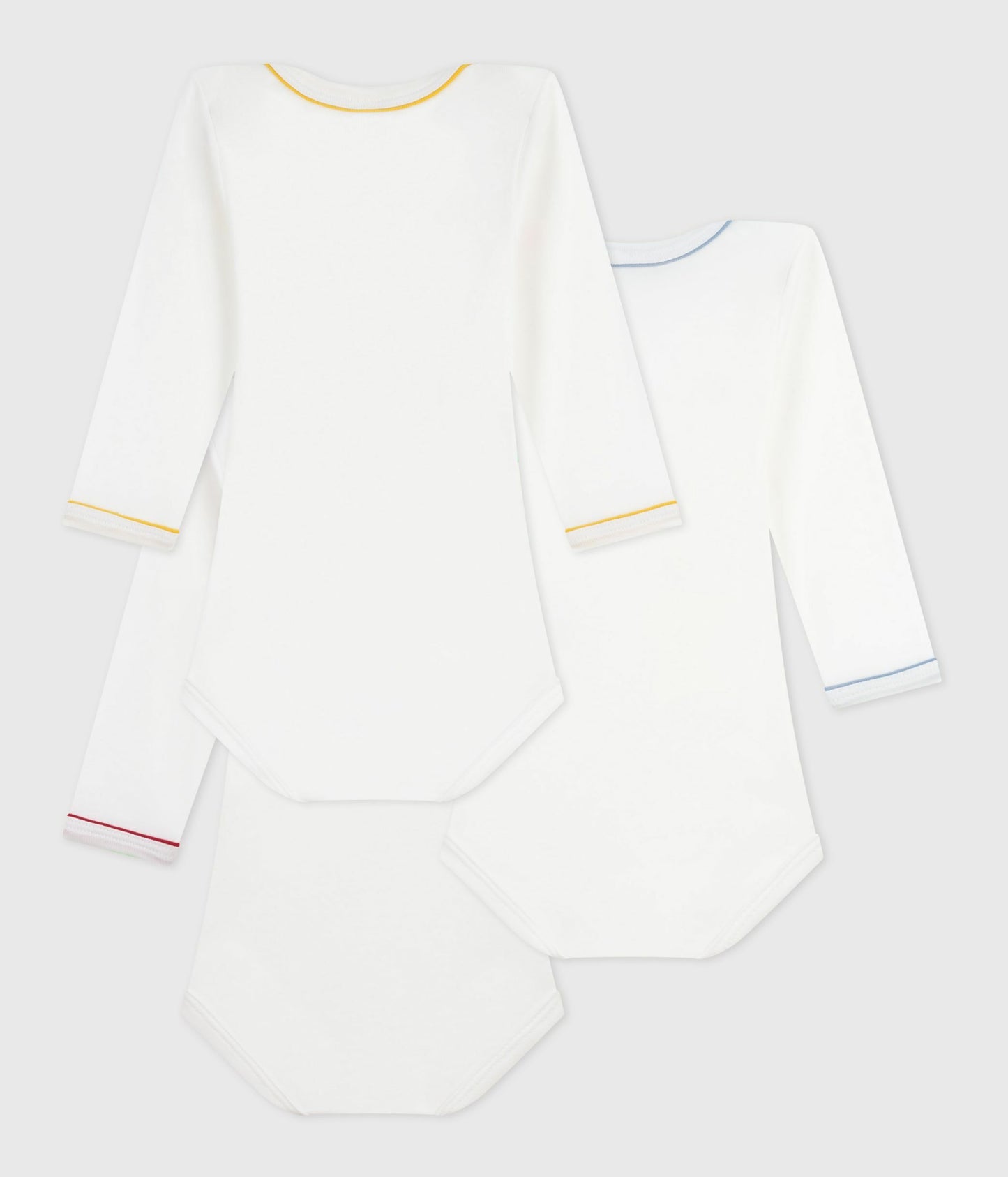 3-pak langærmede body - hvide med logo