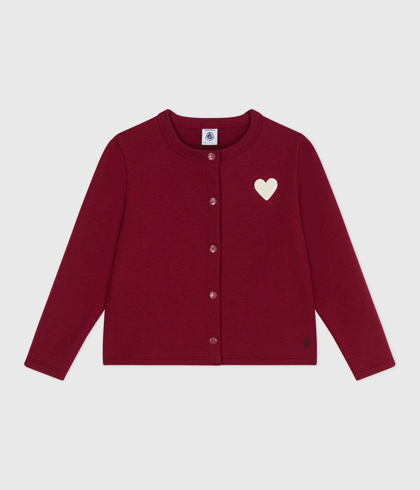 Cardigan med broderet hjerte til piger - rød