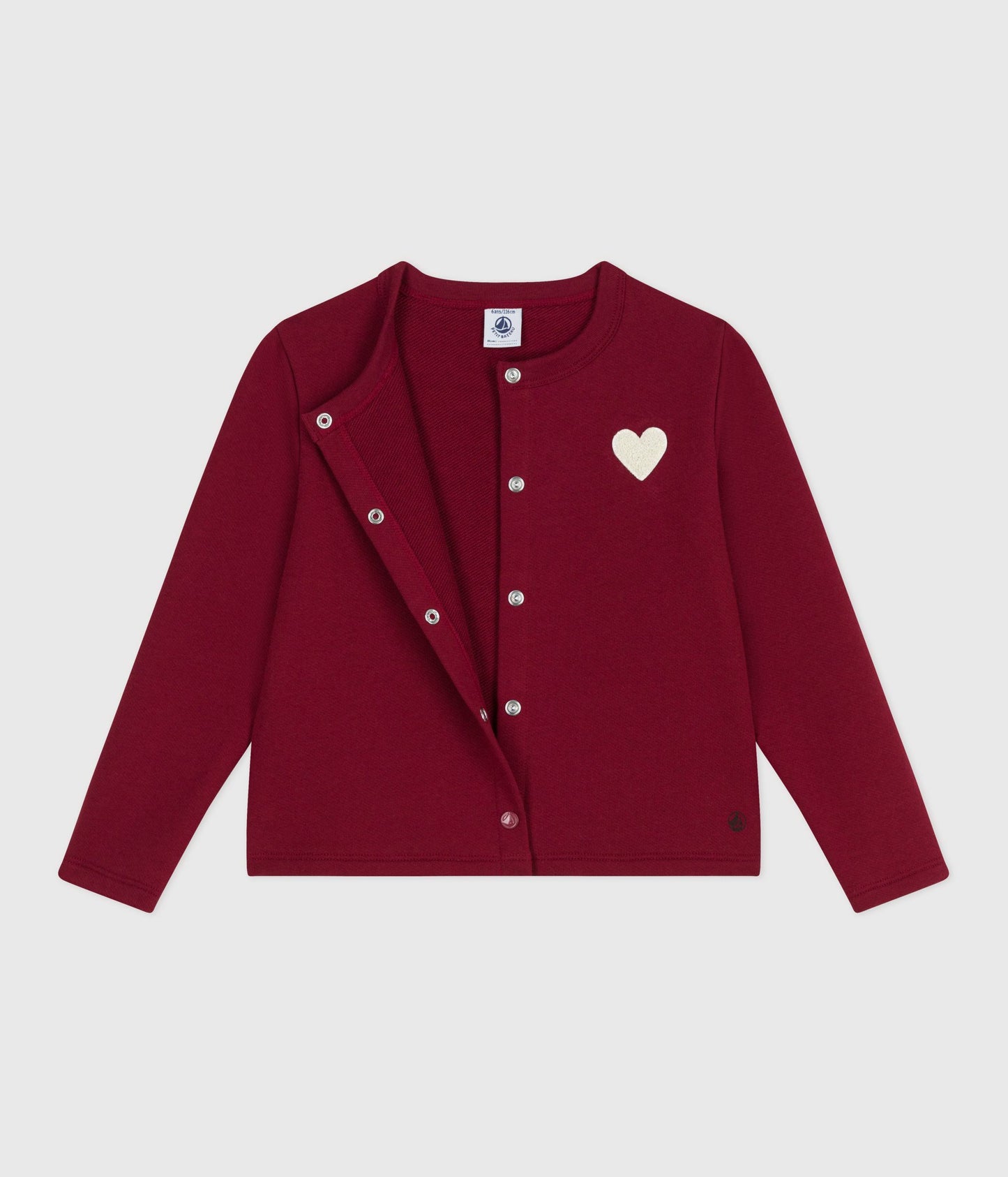 Cardigan med broderet hjerte til piger - rød