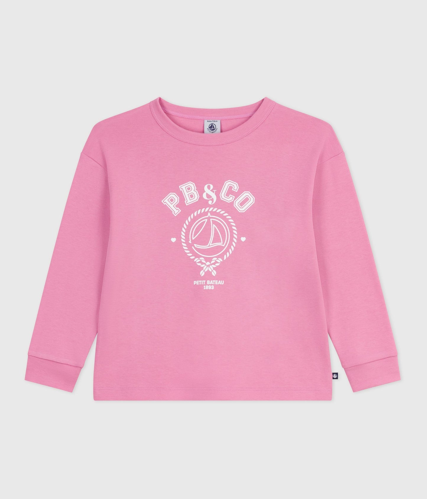 Lyserød sweatshirt med logo til piger