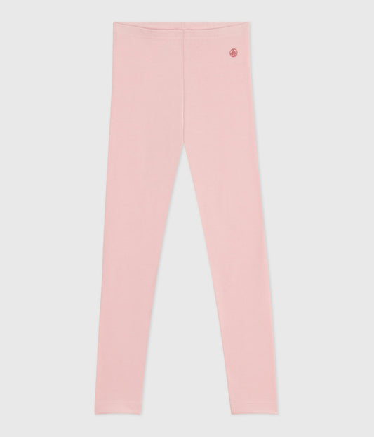 Leggings til piger i lyserød bomuld