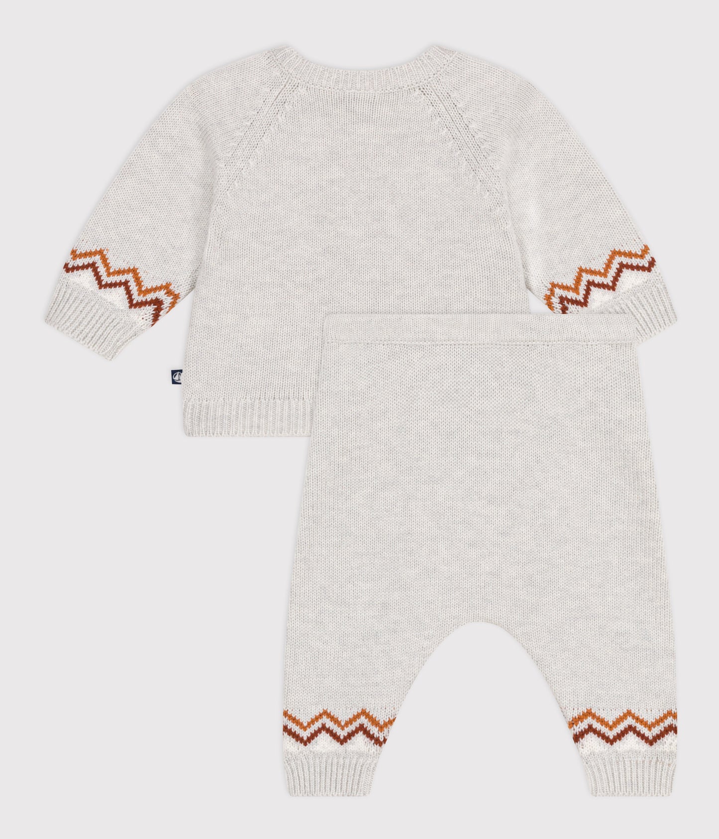 To-delt strikket sæt til baby med "P'tit Cæur" logo