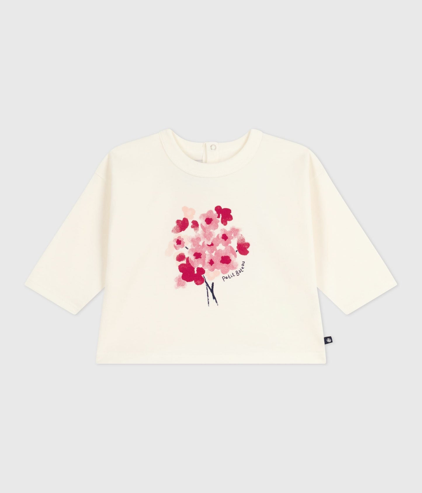 Sweatshirt til baby med lyserød blomst
