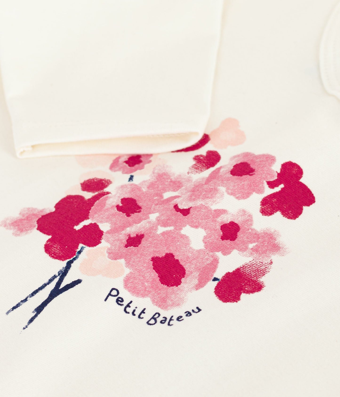 Sweatshirt til baby med lyserød blomst