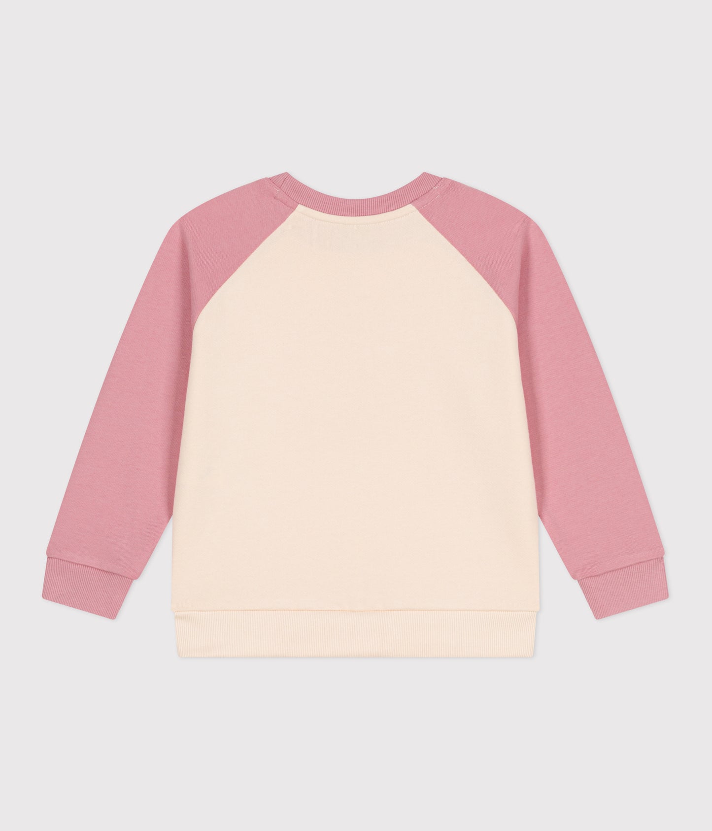 Sweatshirt i bomuld til børn - råhvid/lyserød