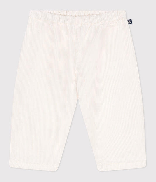 Fløjlsbukser til baby - råhvid