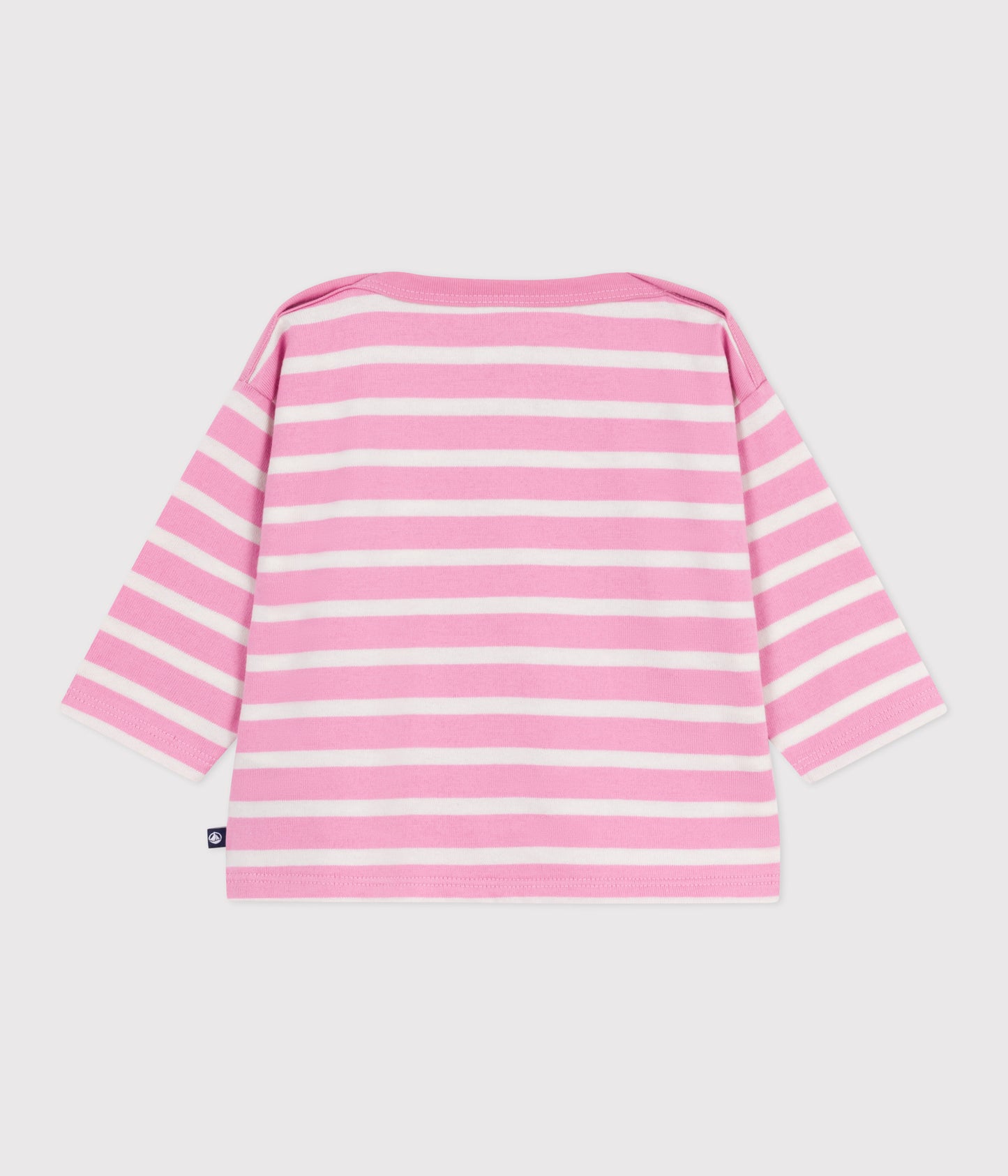 Sweatshirt til baby med brede lyserøde striber