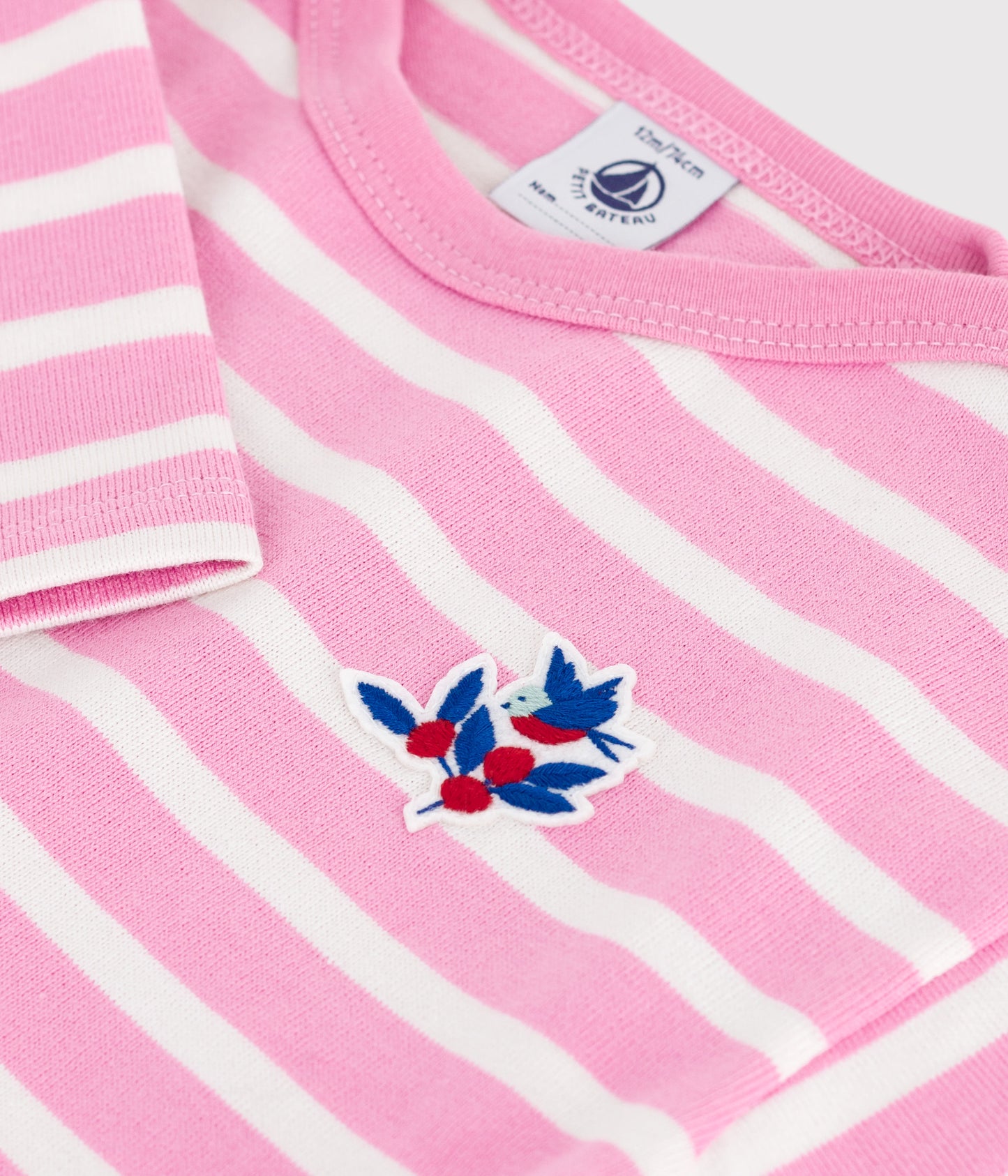 Sweatshirt til baby med brede lyserøde striber